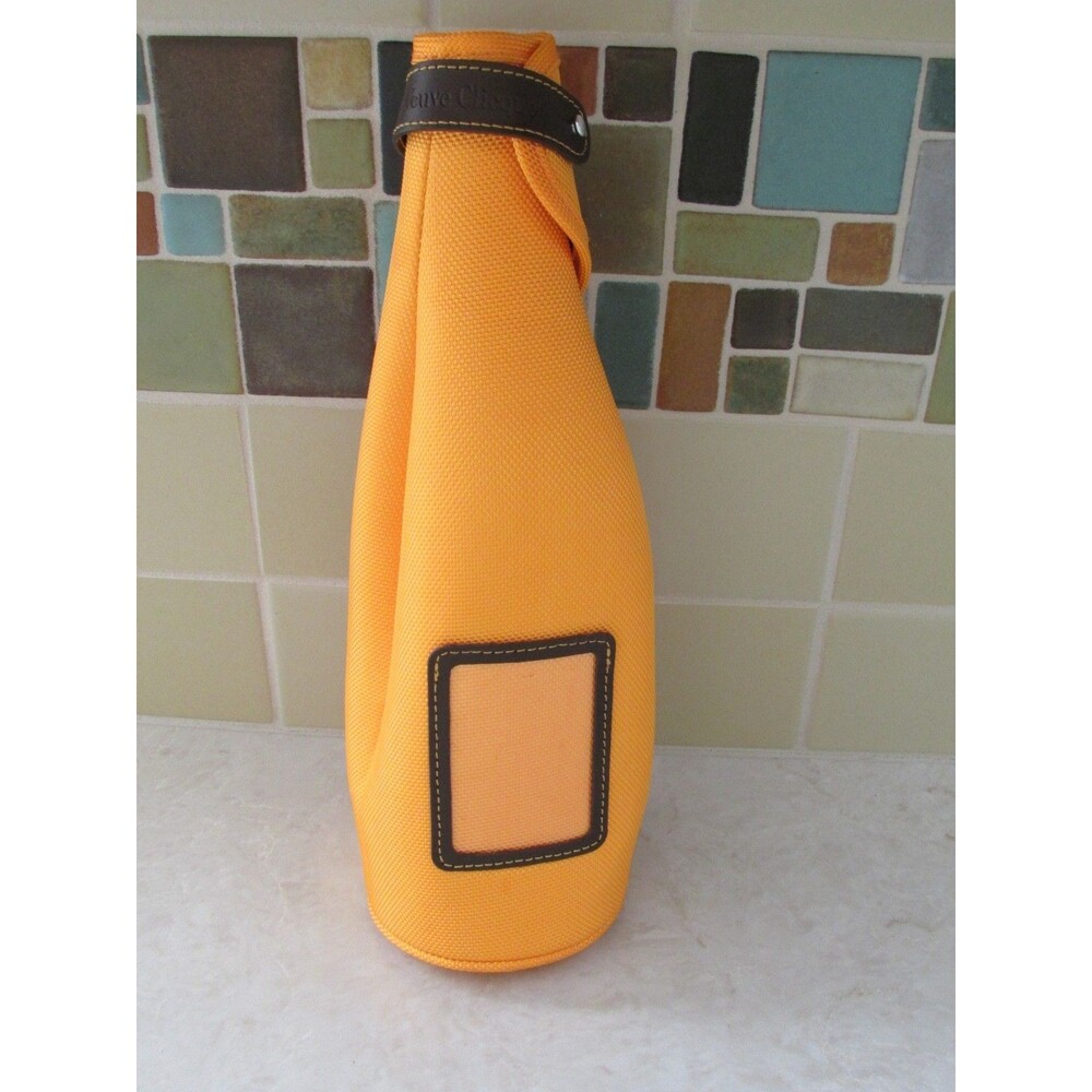 Veuve Clicquot Wine Bottle Holder Orange Insulated Zip New With Leather Fittings